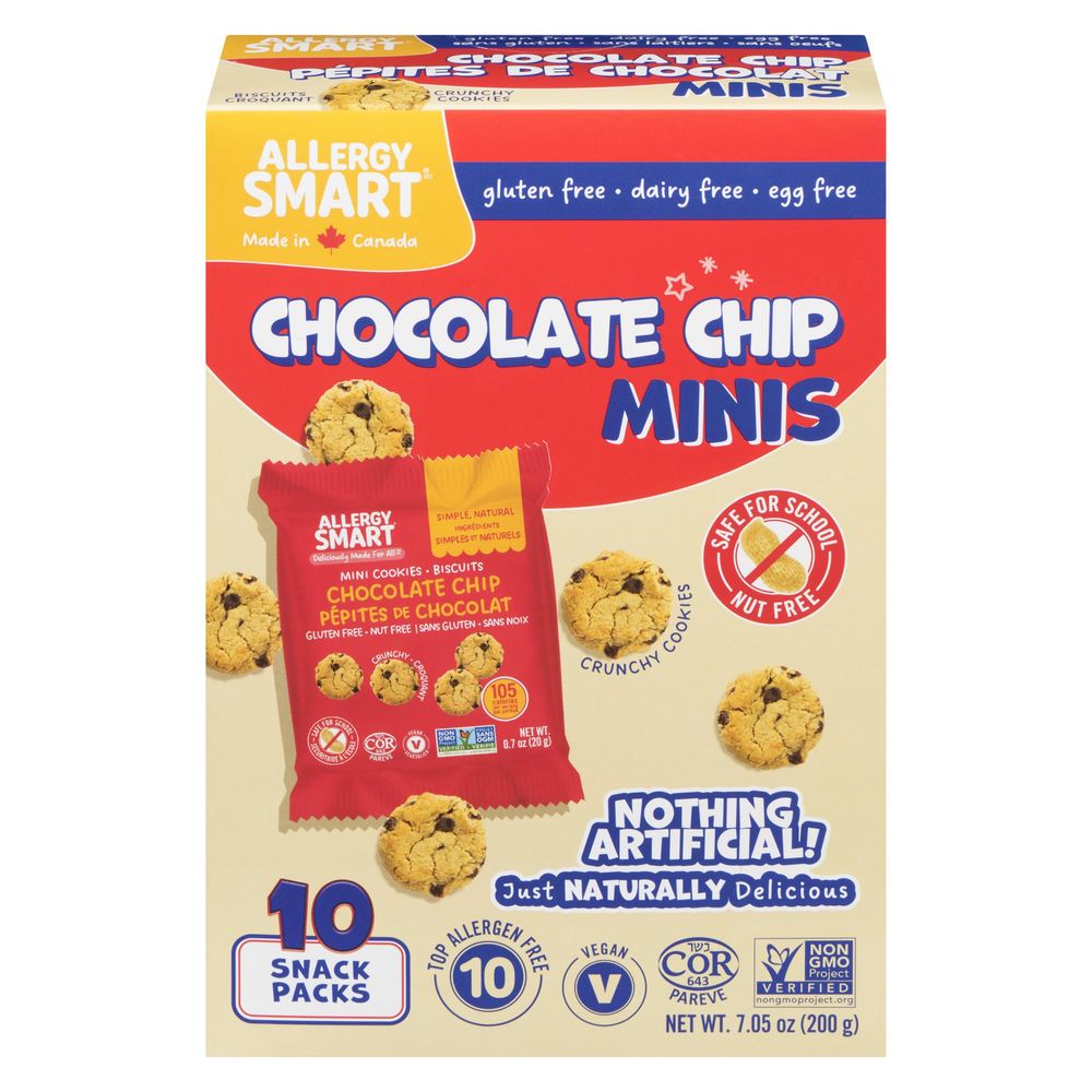 Allergy Smart ,mini-biscuits Aux Pépites De Chocolat, 200 G – Par Boîte