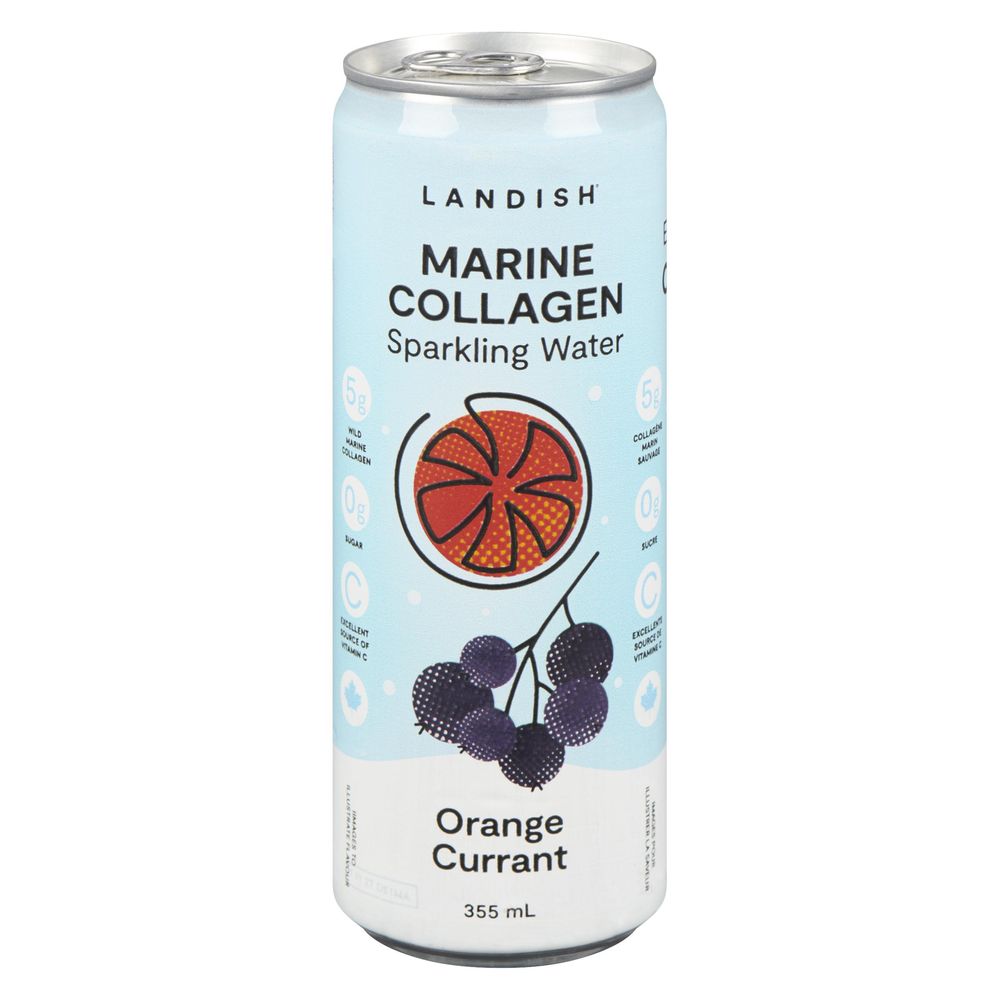 Landish Orange Currant Marine Collagen Sparkling Water, 355 Ml