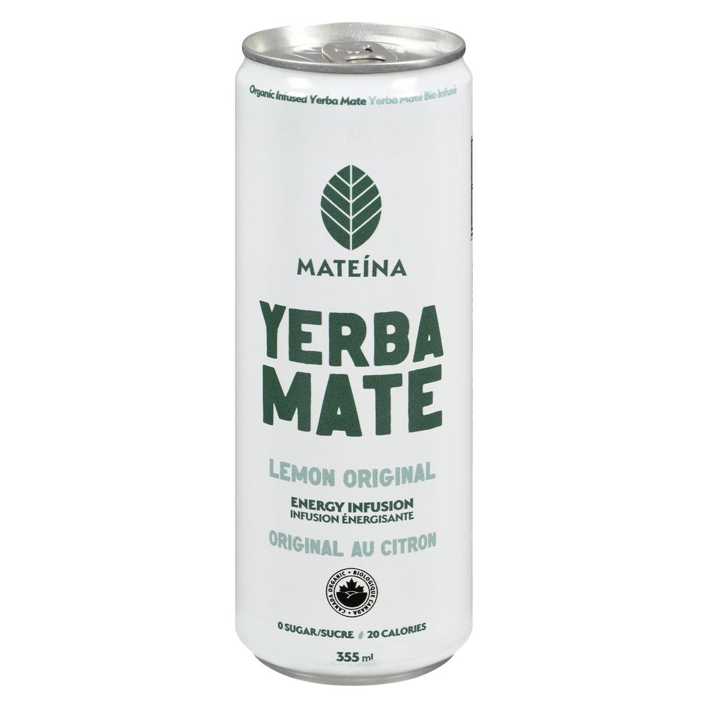 Mateina Organic Lemon Original Energy Infusion Yerba Mate, 355 Ml