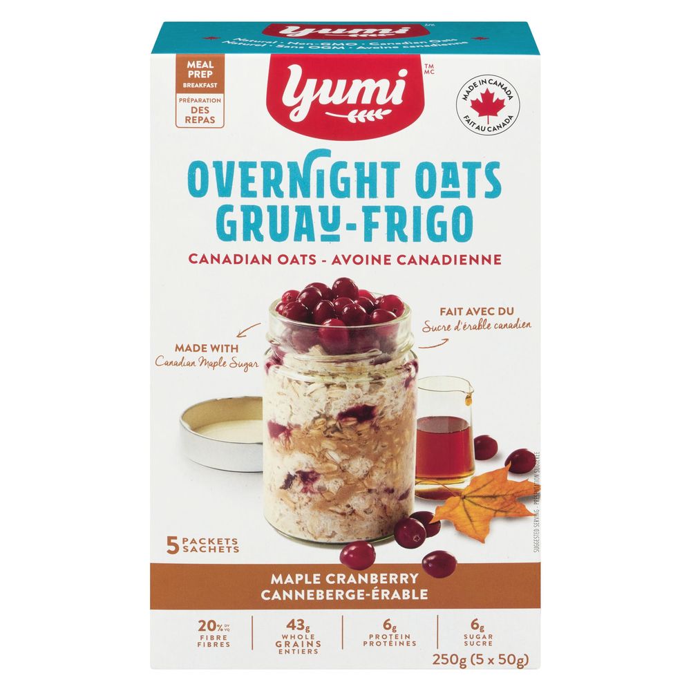 Yumi Maple Cranberry Overnight Oats, 250 G