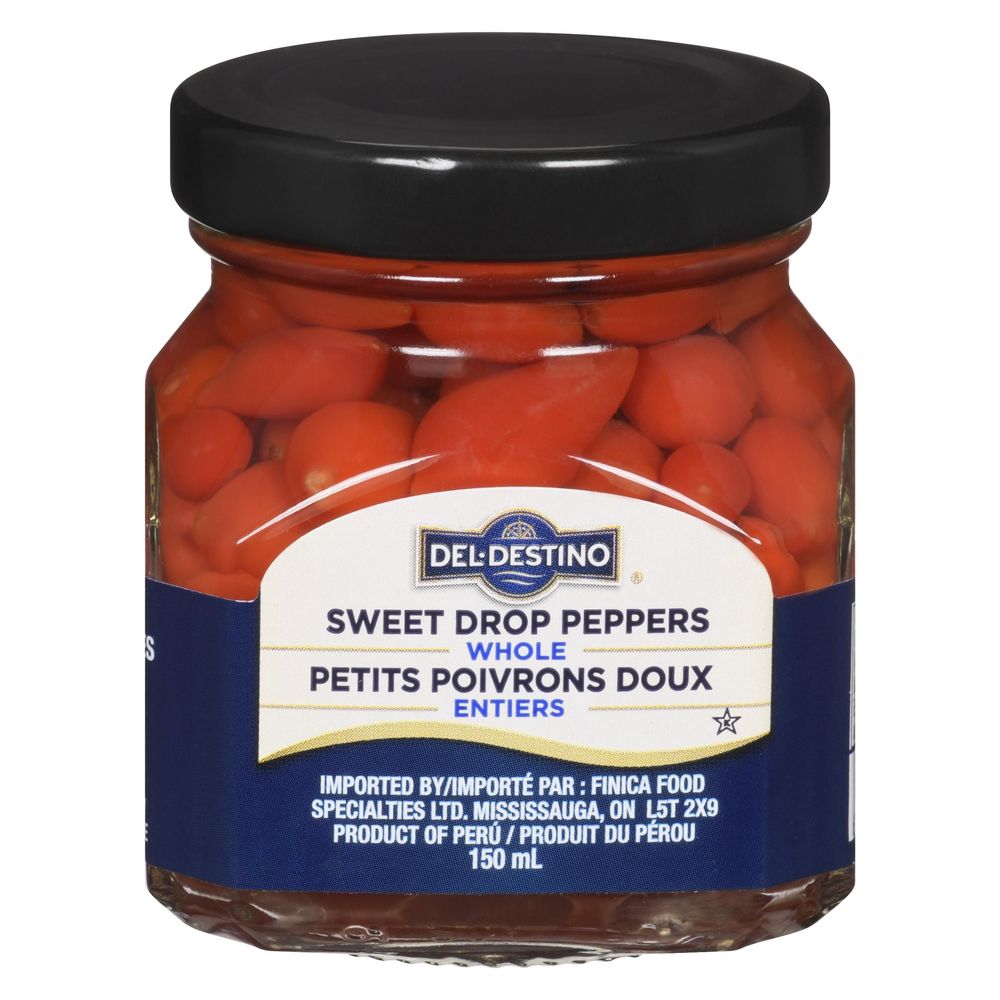 Del Destino Red Whole Sweet Drop Peppers, 150 Ml -- 6 Per Case