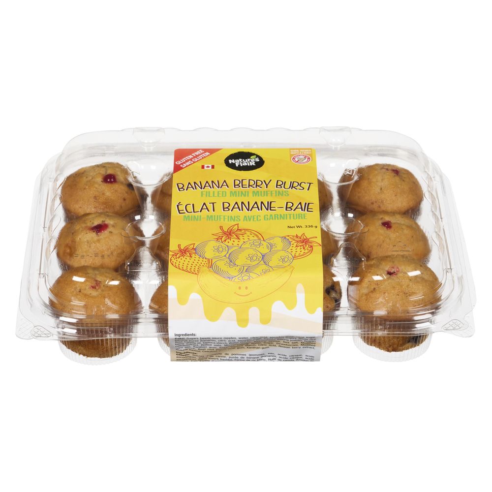 Nature's Flair Banana Berry Burst Filled Mini Muffins, 336 G
