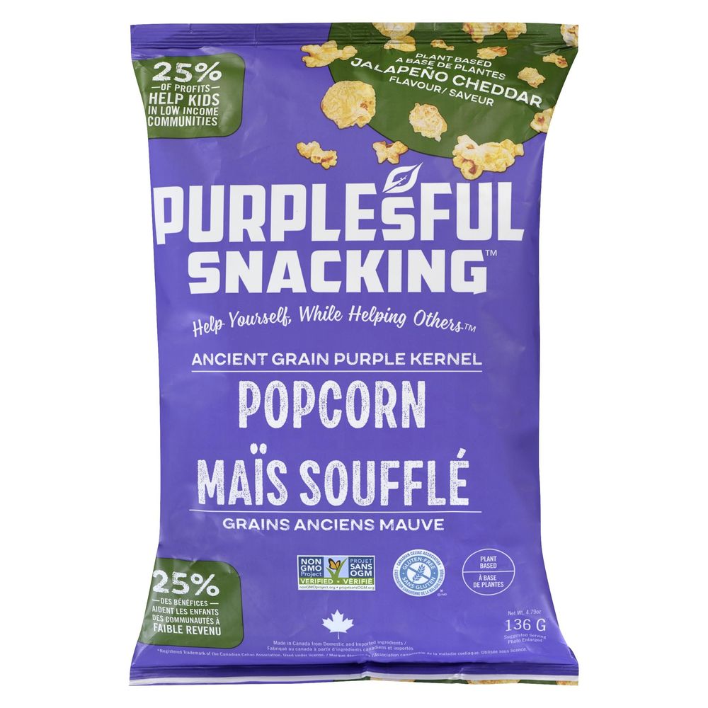 Purplesful Snacking Jalapeno Cheddar Purple Kernel Popcorn, 136 G -- 9 Per Case