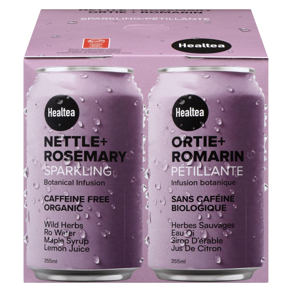 Healtea Organic Nettle Rosemary Sparkling Herbal Tea, 355 Ml