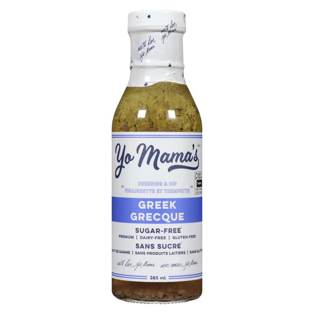 Yo Mama's Sugar Free Greek Dressing And Dip, 385 Ml