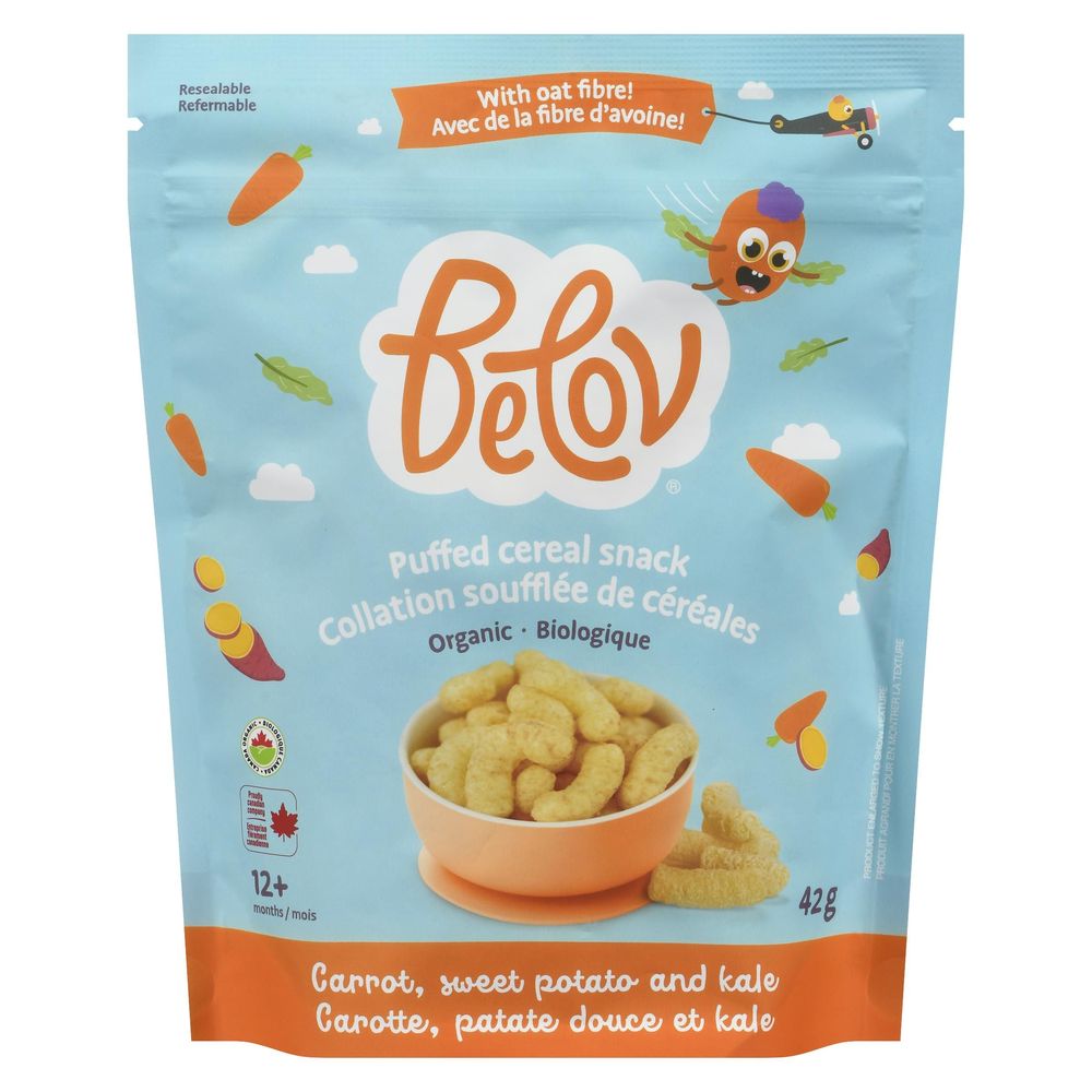 Belov Organic Carrot Sweet Potato And Kale Puffed Cereal Snack, 42 G -- 8 Per Case