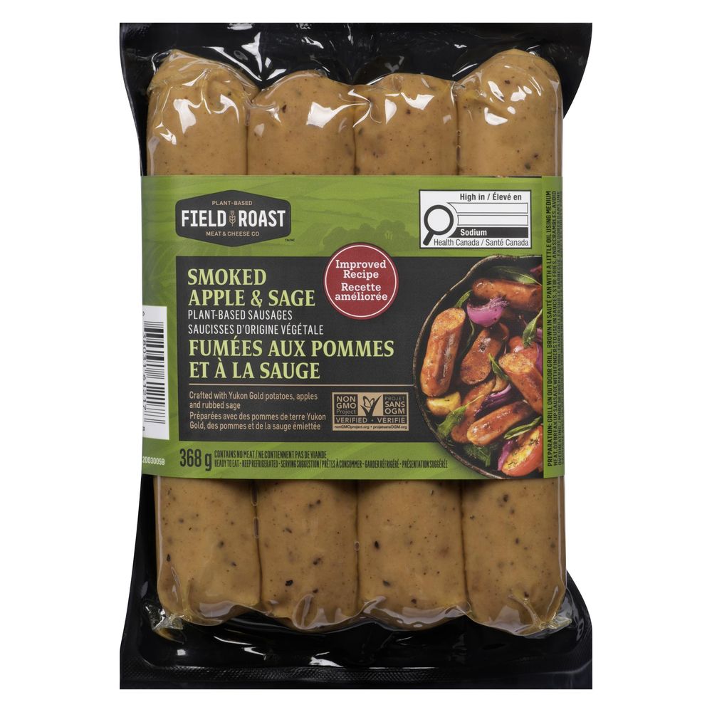 Field Roast Vegan Smoked Apple And Sage Plant Based Sausages, 368 G
