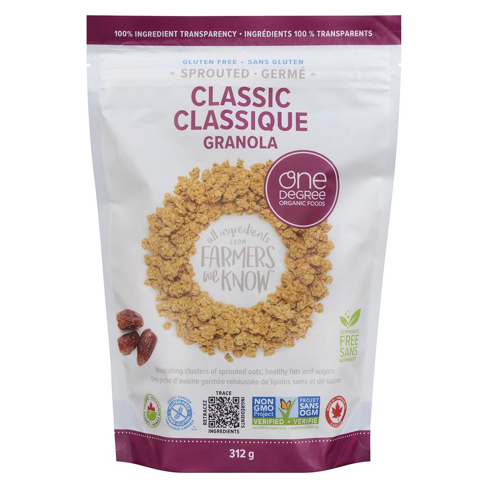One Degree Organic Foods ,granola Classique Germée Bio Sans Gluten, 312 G