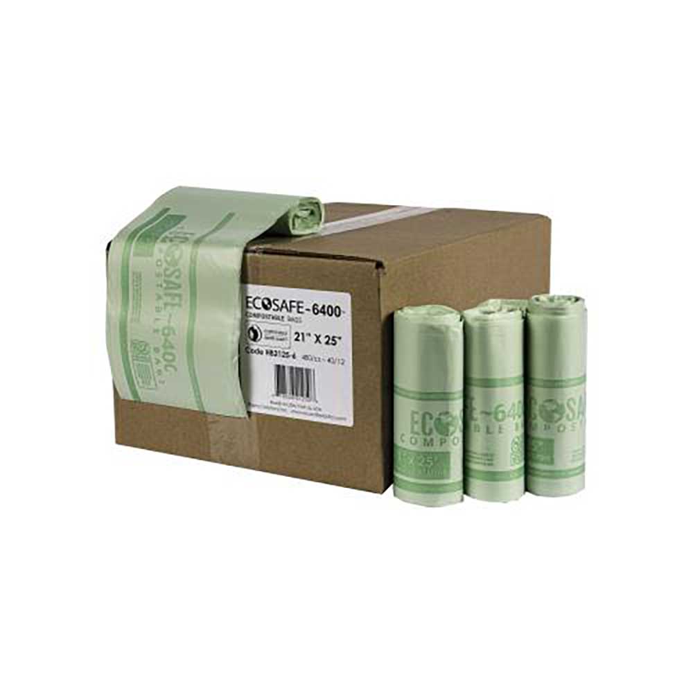 Ecosafe-6400 Compostable Bag/liner, 21 × 25 In -- 480 Per Case