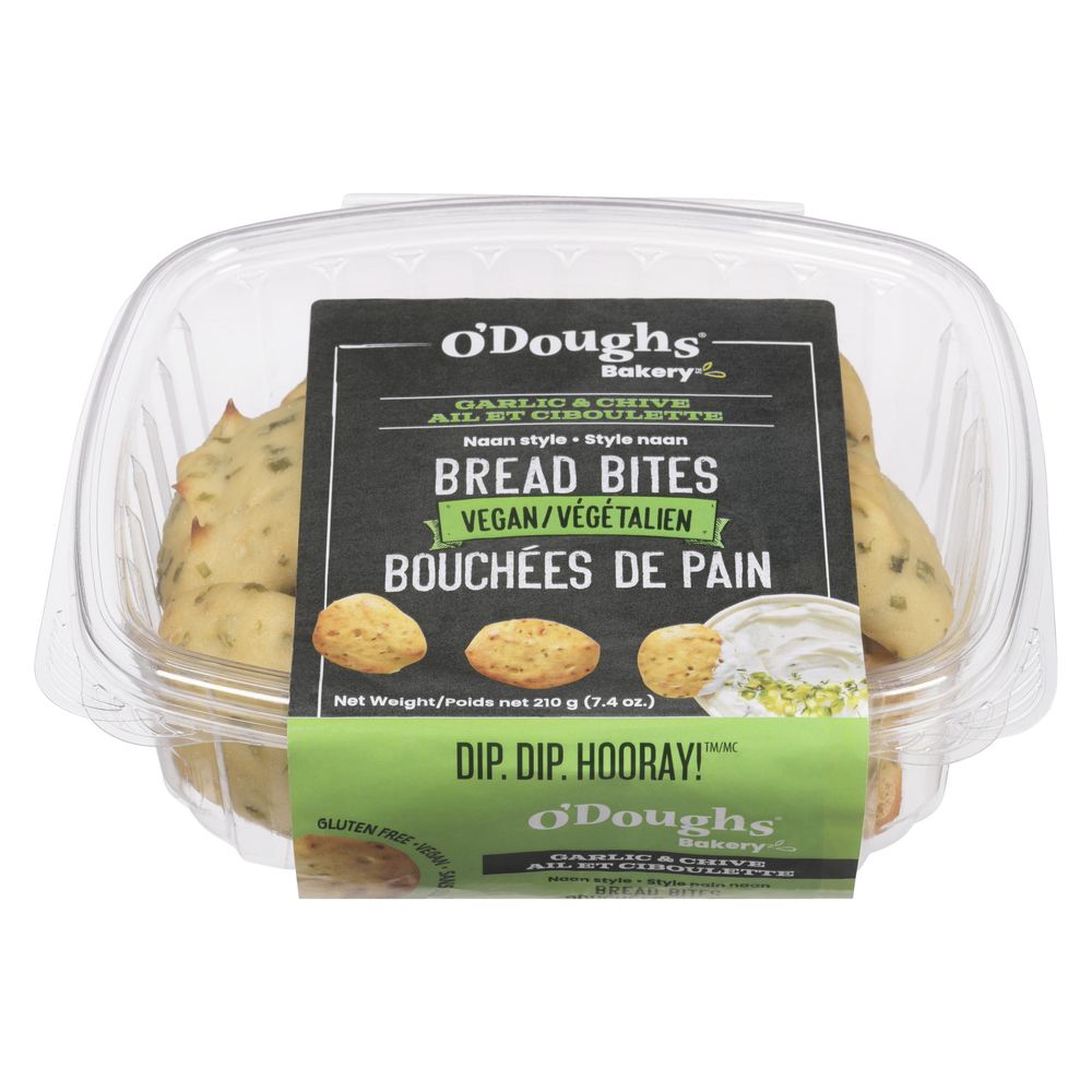 O'doughs ,bouchées De Pain Naan À L'ail Et À La Ciboulette, 210 G