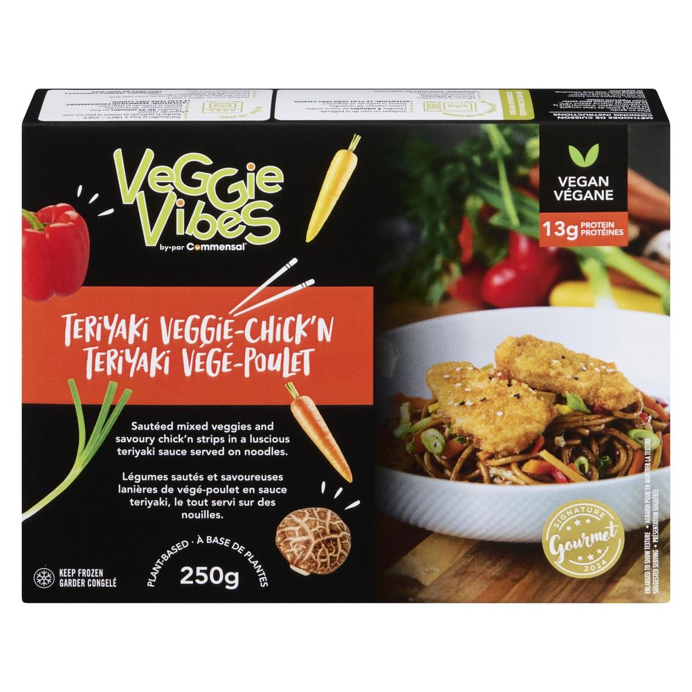 Veggie Vibes Teriyaki Veggie Chicken, 250 G -- 12 Per Case