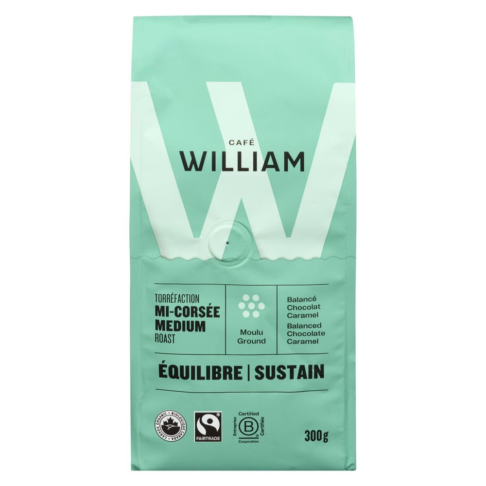 William Instinct Organic Medium Roast Ground Coffee, 300 G -- 6 Per Case