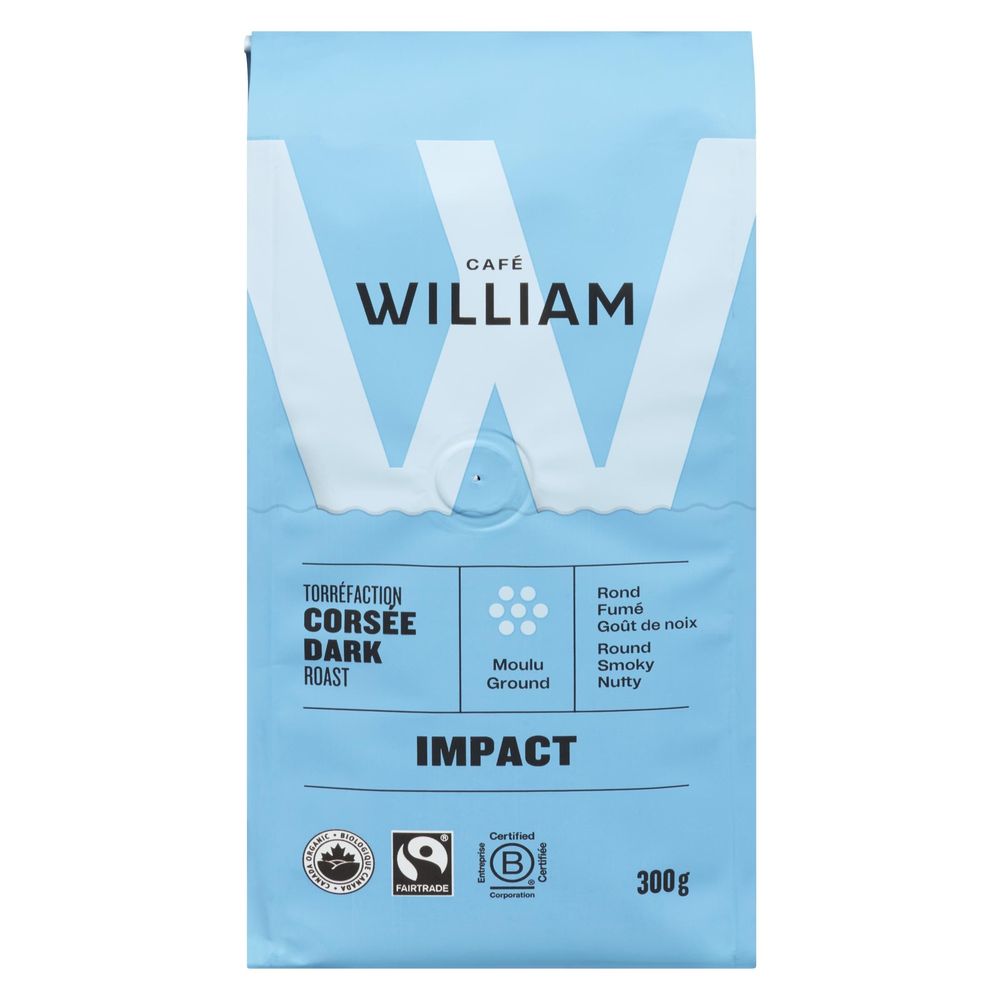 William Impact Organic Dark Roast Ground Coffee, 300 G -- 6 Per Case