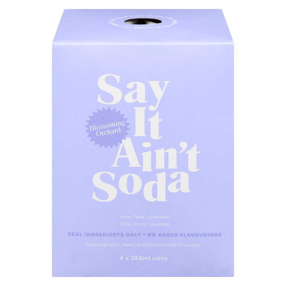 Say It Ain't Soda Blossoming Orchard Soda, 355 Ml -- 4 Per Case