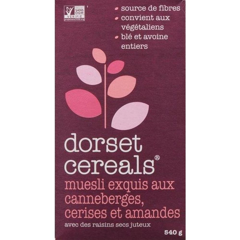 Dorset Muesli Exquis Aux Canneberges, Cerises Et Amandes, 540 G – 8 Sachets Par Boîte