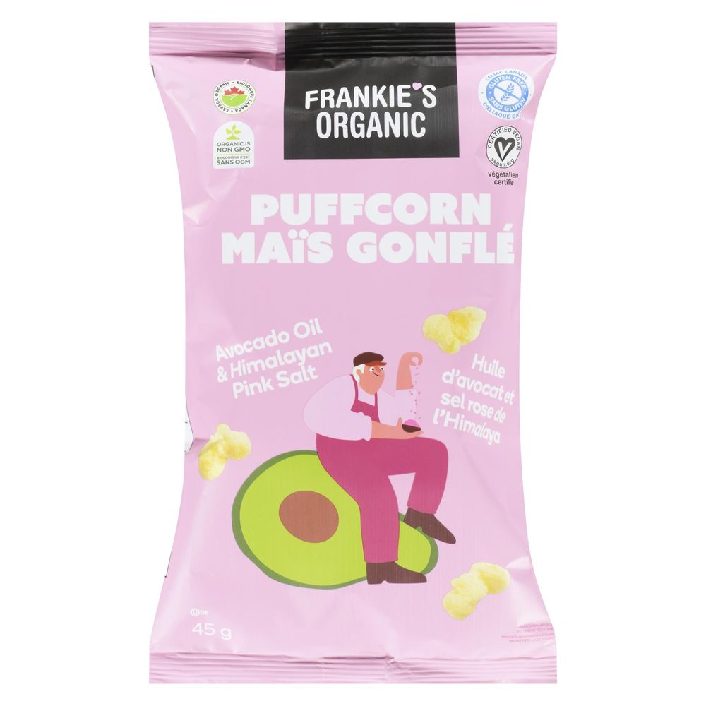 Frankie's Organic Avocado Oil And Himalayan Salt Puffcorn, 45 G