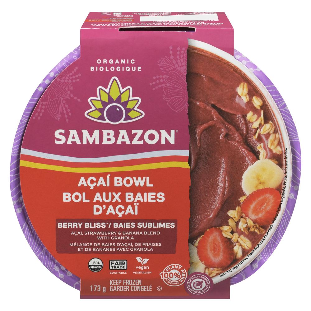 Sambazon ,mélange Bio D'açaï, De Fraise Et De Banane Avec Granola, 173 G