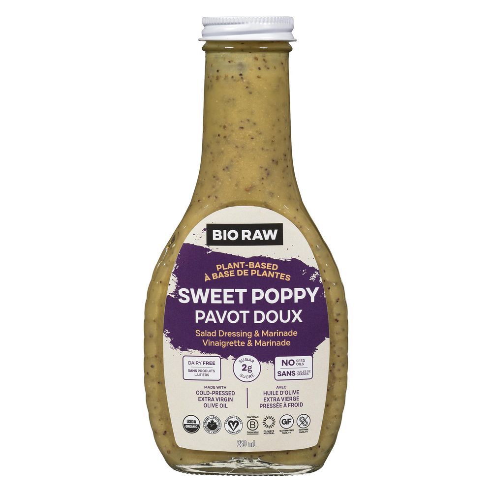 Bio Raw Sweet Poppy Dressing And Marinade, 250 Ml