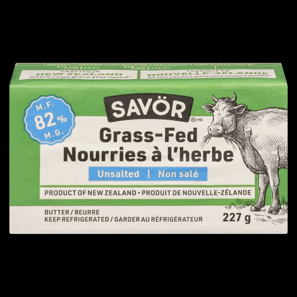 Savor Unsalted Grass Fed Dairy Butter, 227 G -- 18 Per Case
