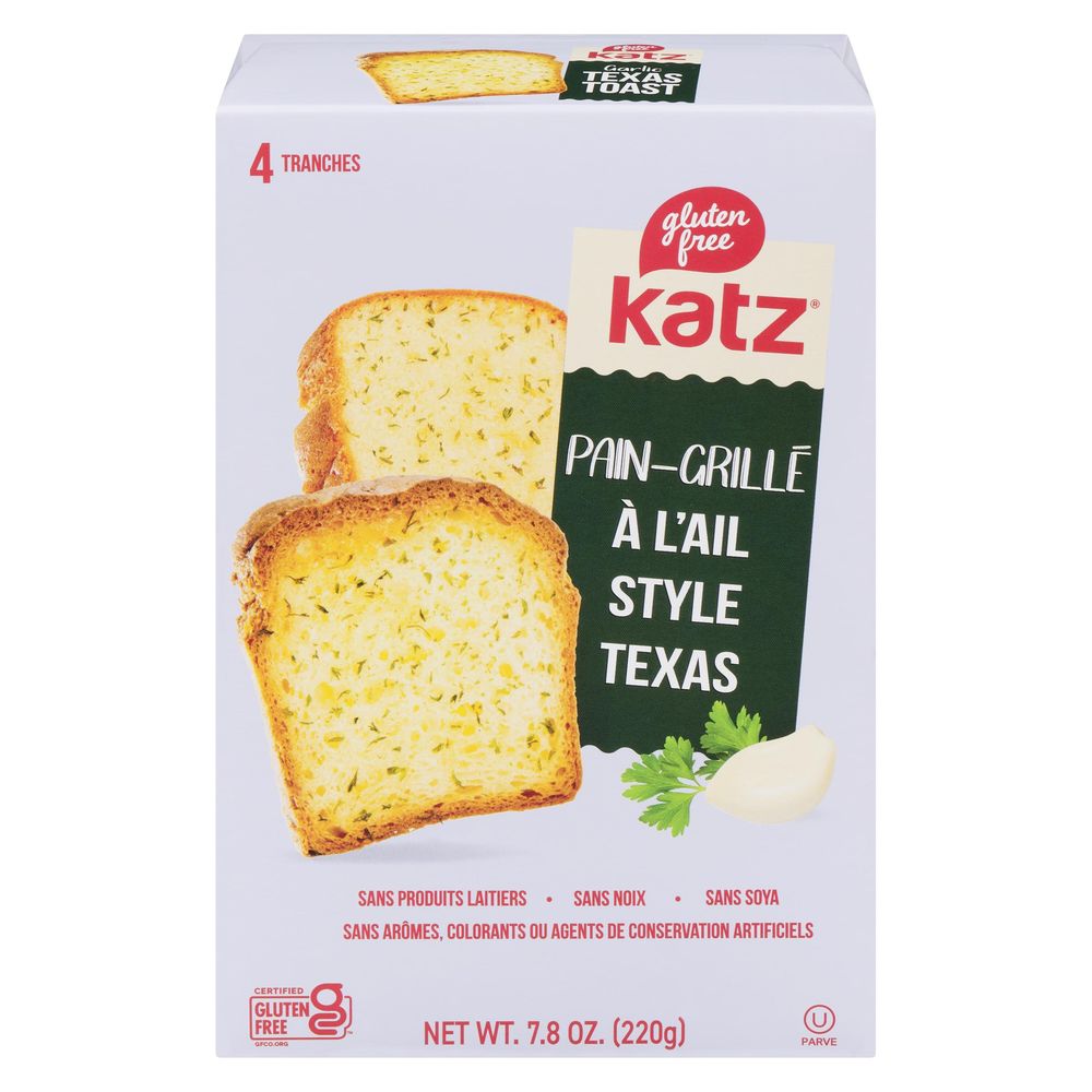Katz Gluten Free ,pain À L'ail Moelleux Texas Toast, 221 G