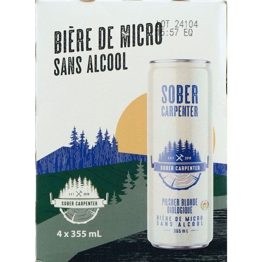Sober Carpenter Organic Blonde Pilsner Non-alcoholic Craft Beer, 355 Ml -- 24 Per Case