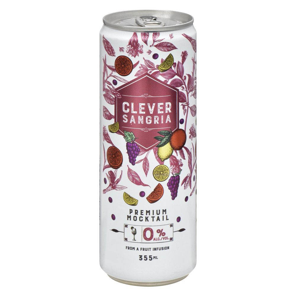 Clever Sangria Gin And Tonic Non Alcoholic Mocktail, 355 Ml