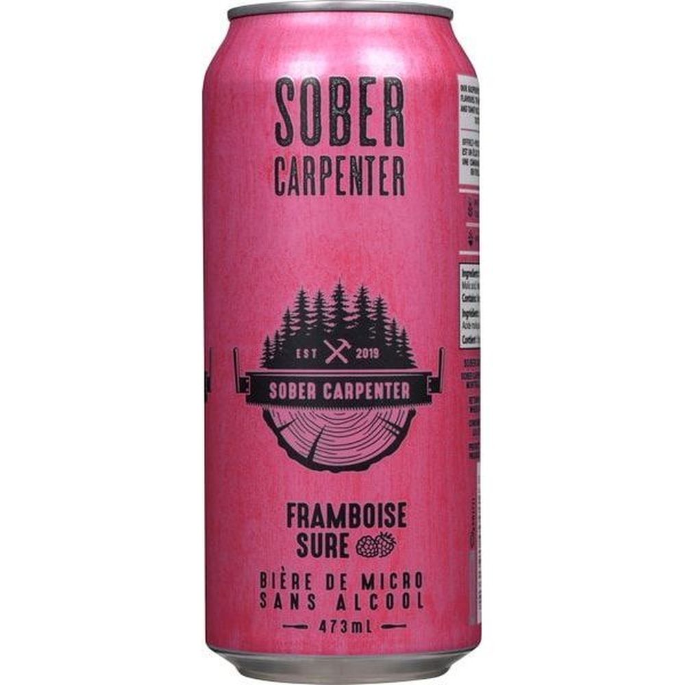 Sober Carpenter Raspberry Sour Non-alcoholic Craft Beer, 473 Ml -- 12 Per Case
