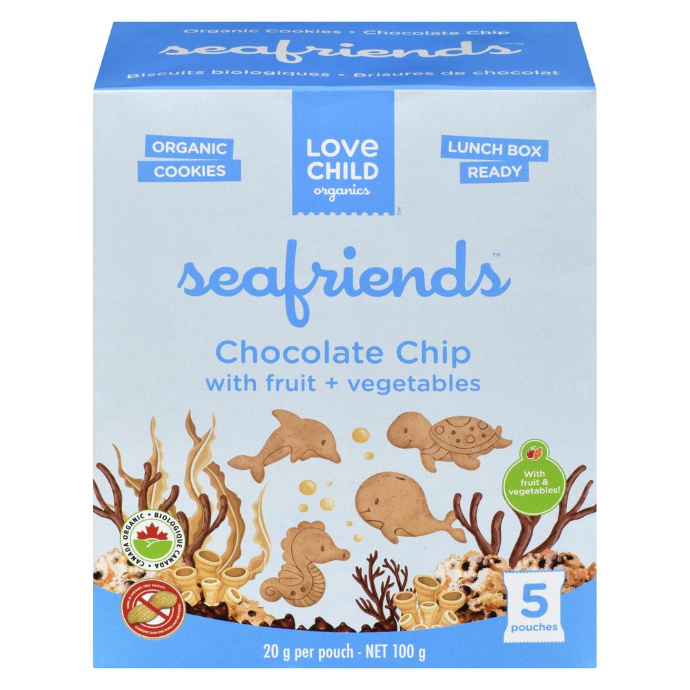 Love Child Organics Sea Friends Chocolate Chip Cookies, 100 G
