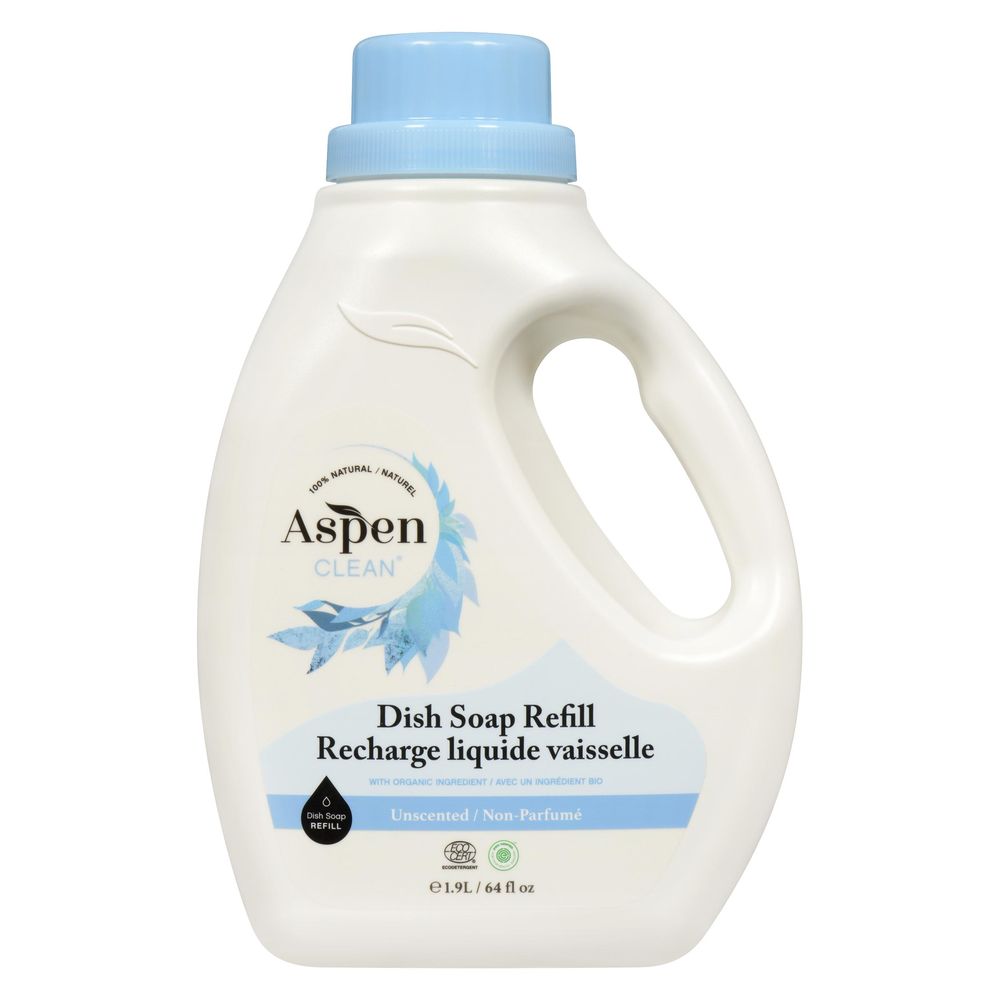 Aspenclean Unscented Dish Soap Refill, 1.9 L