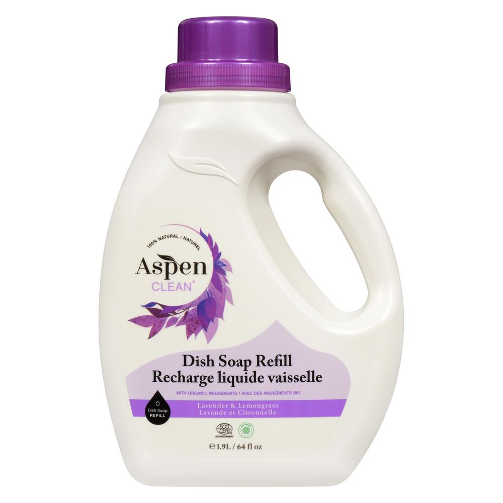 Aspenclean Lavender And Lemongrass Natural Dish Soap Refill, 1.9 L