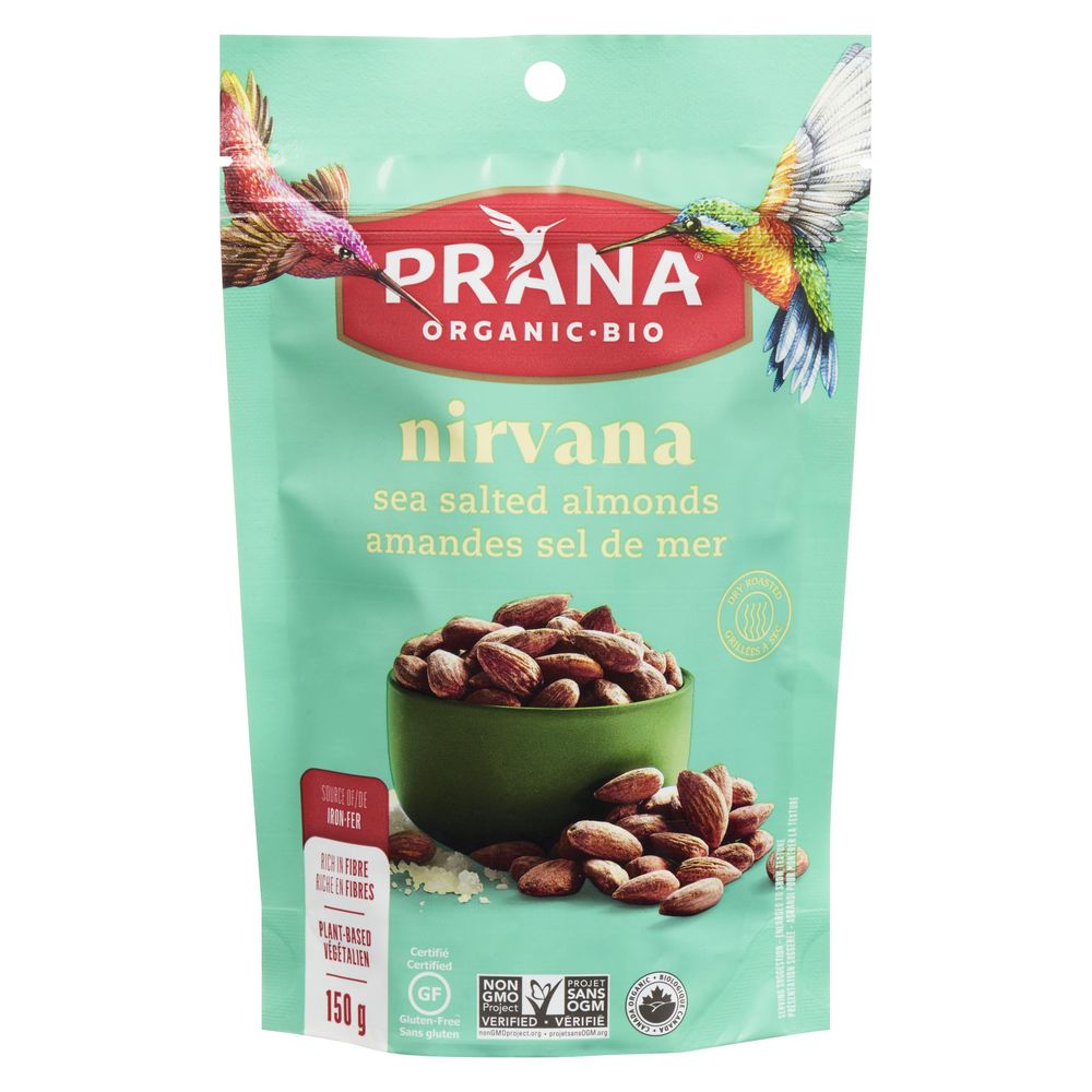 Prana ,amandes Salées De Mer Sans Huile Nirvana, 150 G