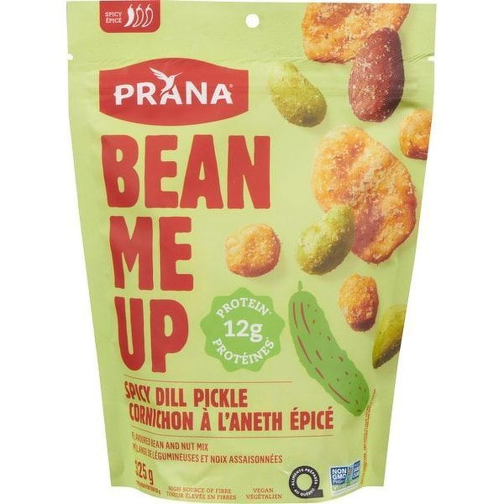 Prana Mélange De Haricots Et De Noix Aux Cornichons À L'aneth Épicés Bean Me Up, 325 G – 12 Par Boîte
