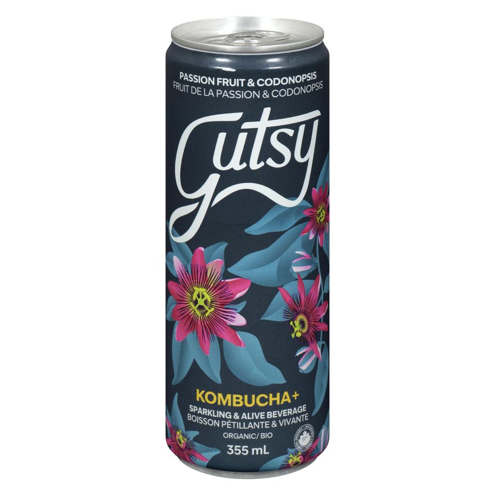 Gutsy Passion Fruit And Ginseng Kombucha, 355 Ml