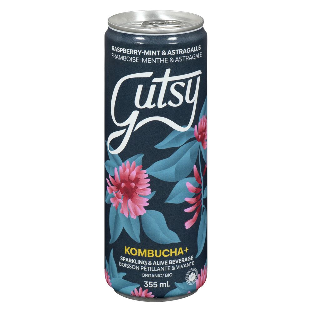 Gutsy Raspberry Mint And Echinacea Kombucha, 355 Ml