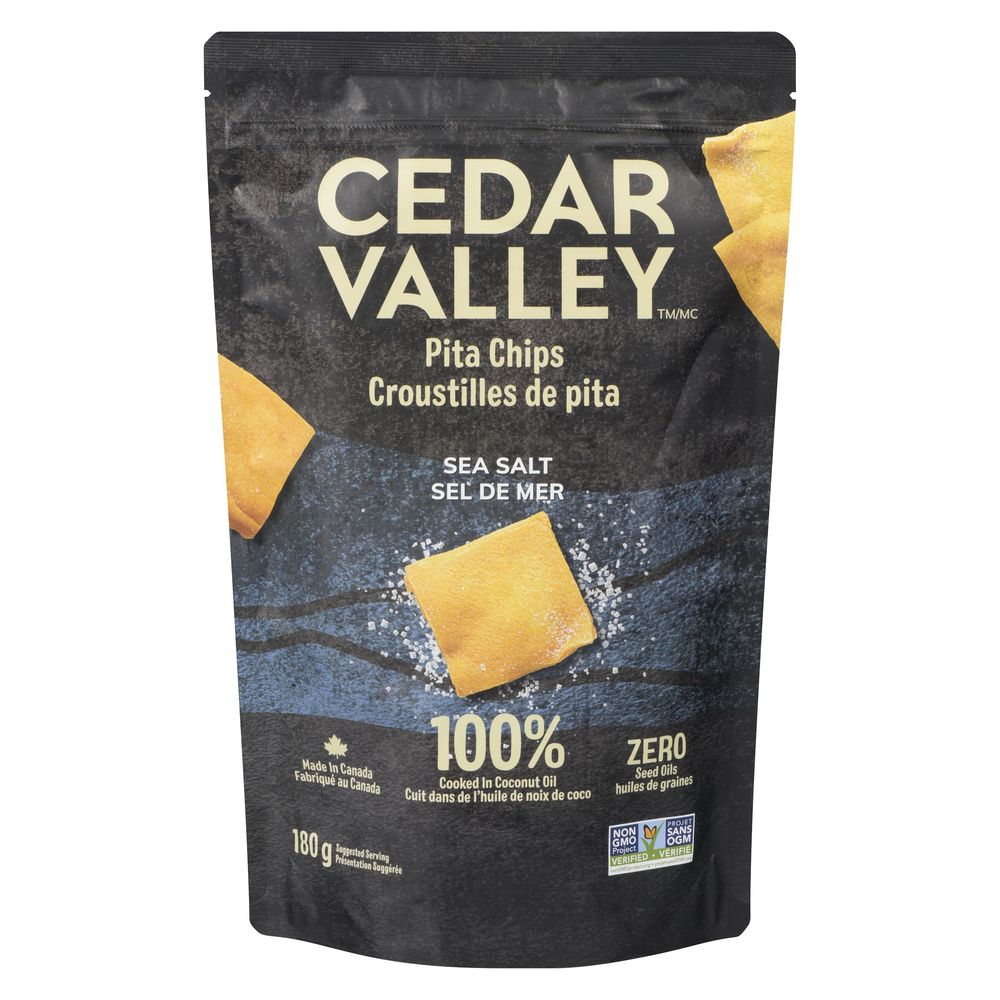 Cedar Valley Sea Salt Pita Chips, 180 G