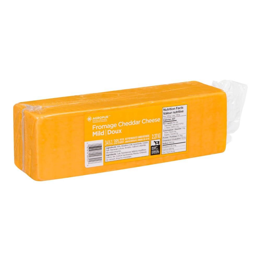 Agropur Mild Cheddar Cheese, 2.27 Kg -- 2 Per Case