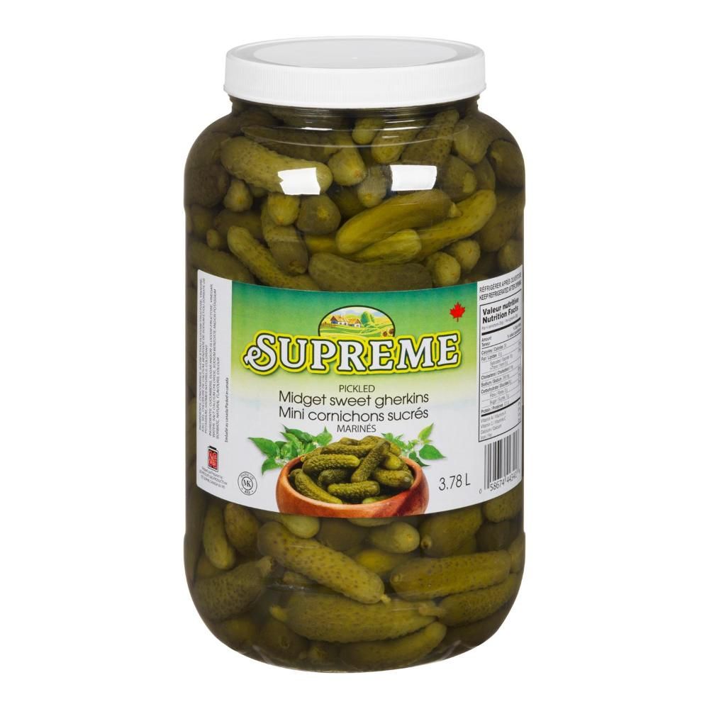 Supreme Midget Sweet Pickled Gherkins, 3.78 L -- 2 Per Case