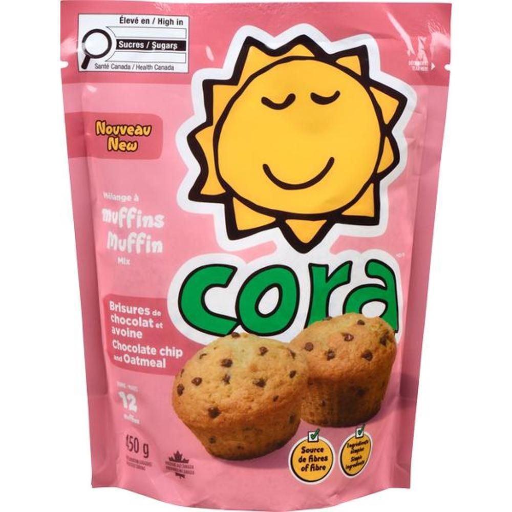 Cora Chocolate Chip And Oatmeal Muffin Mix, 450 G -- 6 Per Case