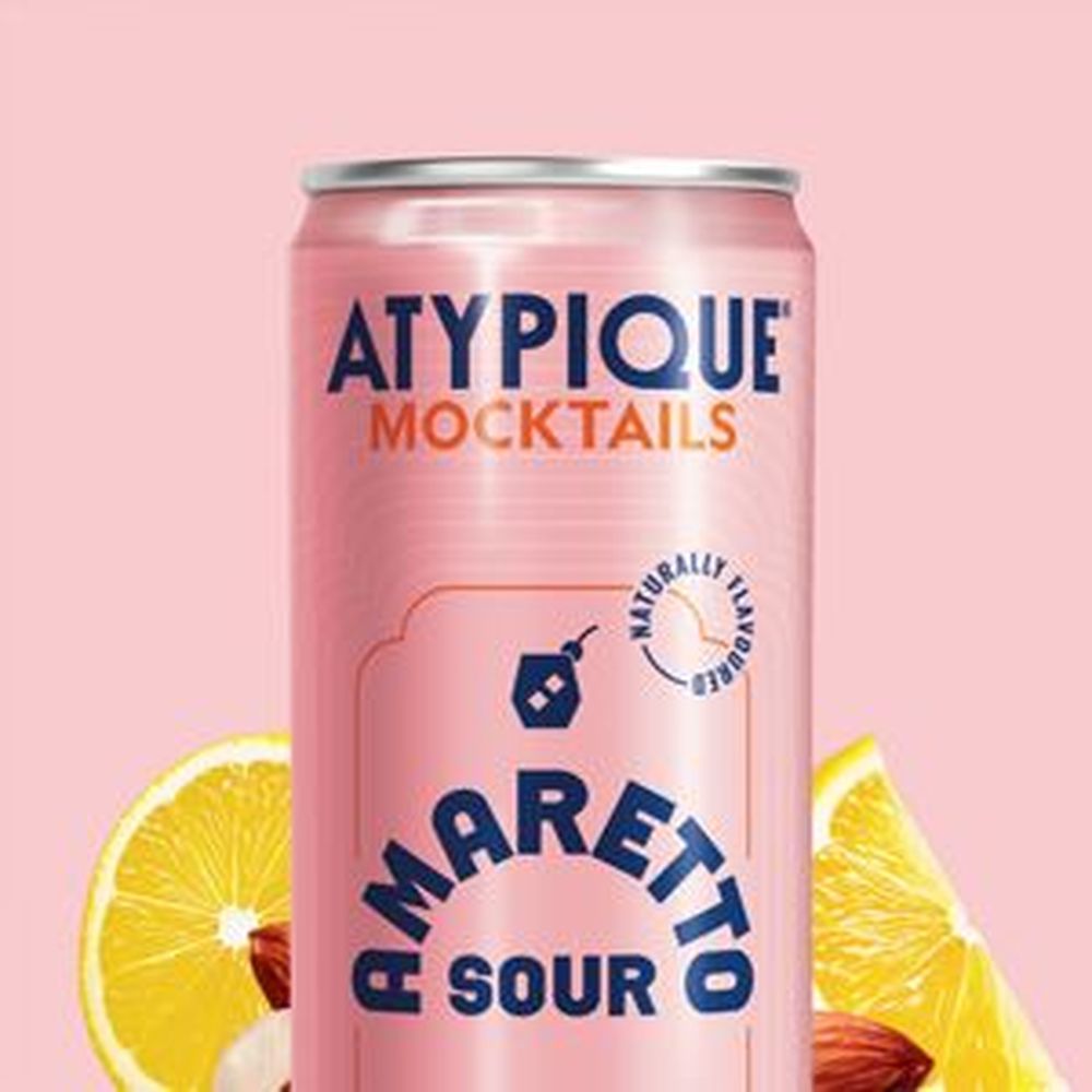 Atypique Alcohol-free Amaretto Sour Mocktail, 355 Ml Can -- 24 Per Case