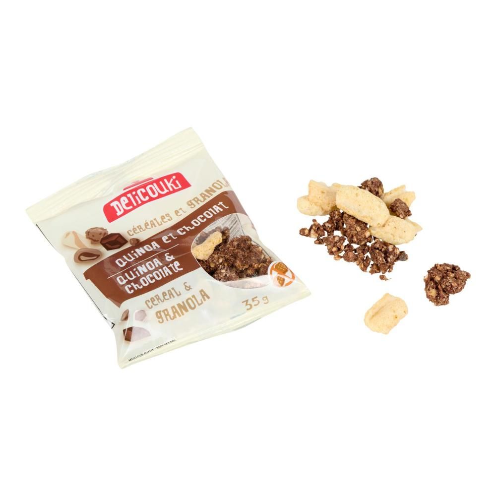 Delicouki Quinoa And Granola Cereal With Chocolate, 35 G -- 48 Per Case