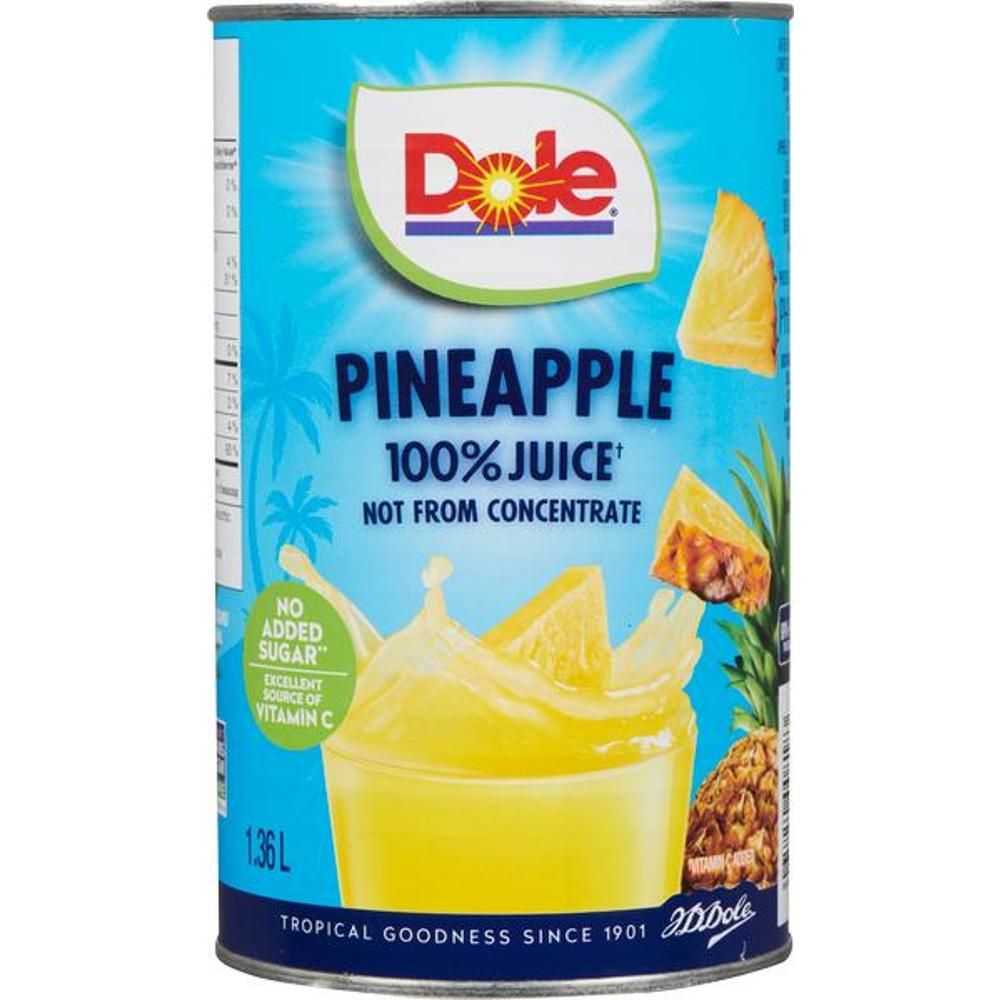 Dole ,jus D'ananas Non Sucré, 1,36 L – 12 Par Caisse