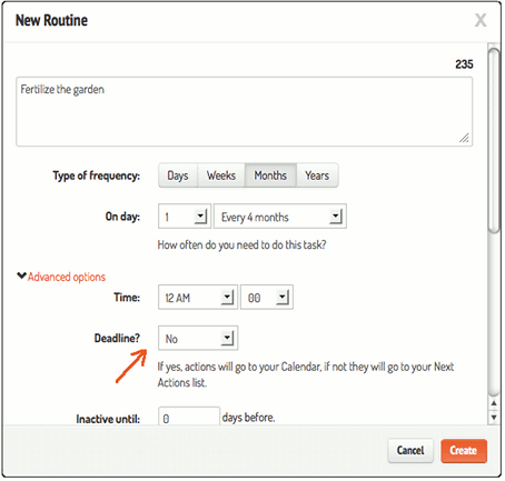 new routine with no deadline