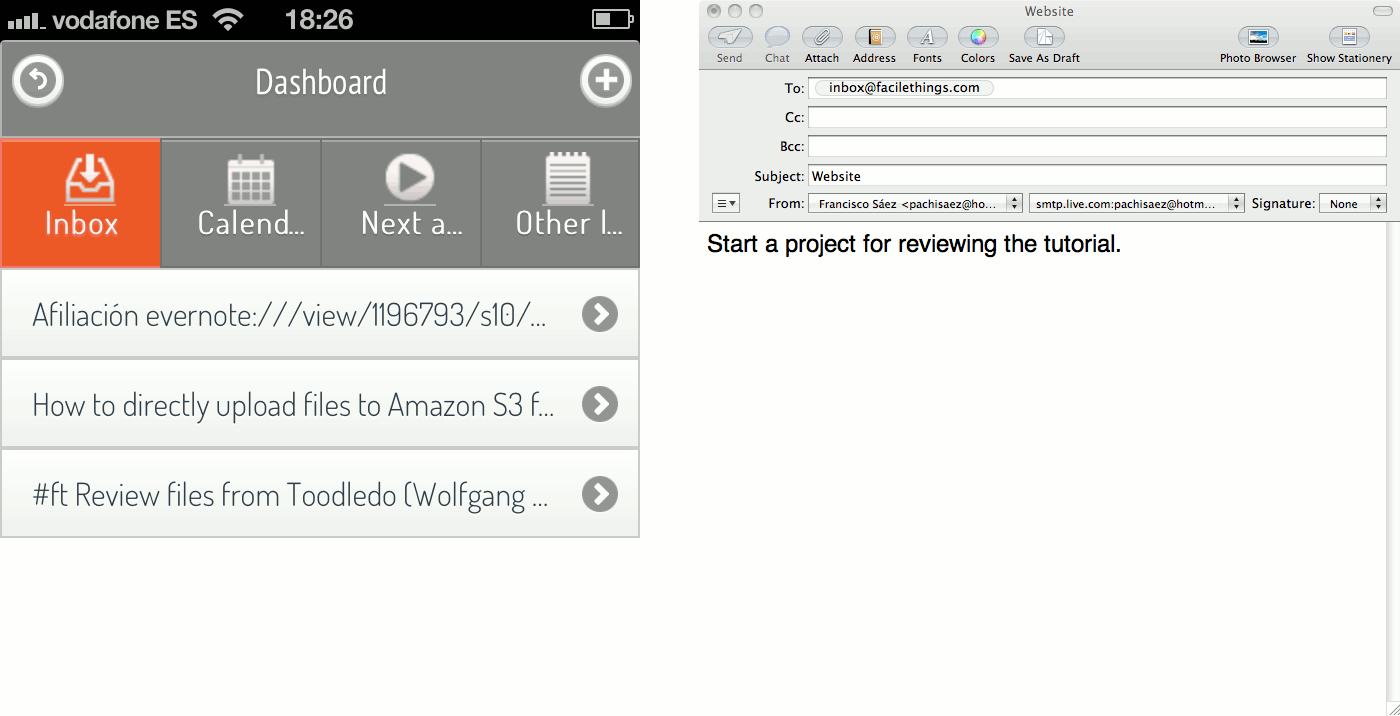 Collecting stuff via email and mobile