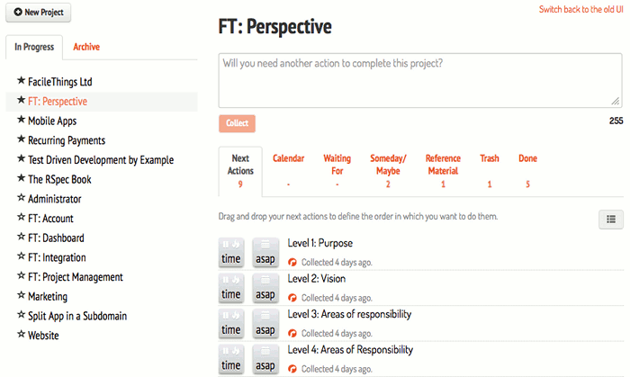 Reviewing stage sample on FacileThings
