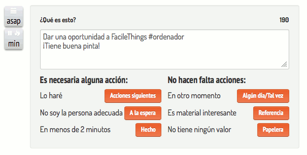Procesando cosas en FacileThings