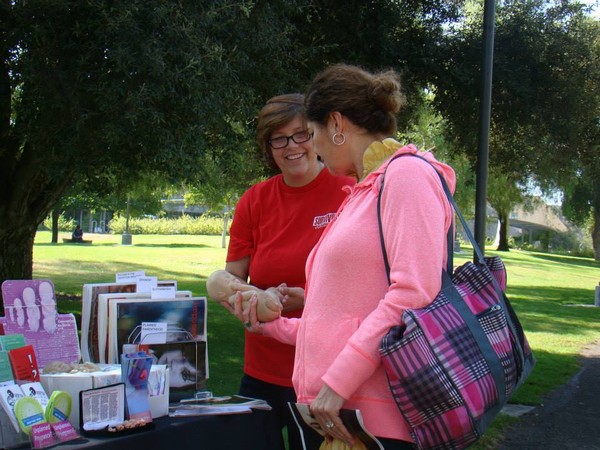 This woman was saddened when Lauren showed her the fetal models and explained the wonders of fetal development - she had an abortion many years ago. Lauren assured her that healing was available and gave her resources for post-abortion help. This woman was saddened when Lauren showed her the fetal models and explained the wonders of fetal development - she had an abortion many years ago. Lauren assured her that healing was available and gave her resources for post-abortion help.