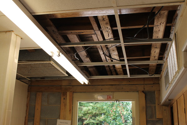 Previous water damage to the roof Previous water damage to the roof
