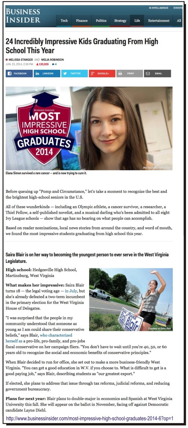 Business Insider's 2014 Most Impressive High School Graduates Business Insider's 2014 Most Impressive High School Graduates