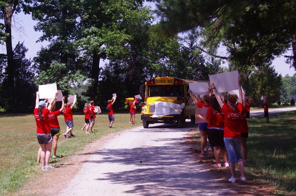 RFK Campers being welcomed the first day of camp! RFK Campers being welcomed the first day of camp!