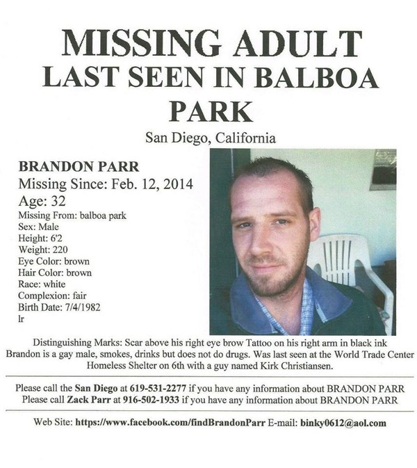 Brandon's missing persons flyer -- please print and post in San Diego if you can Brandon's missing persons flyer -- please print and post in San Diego if you can
